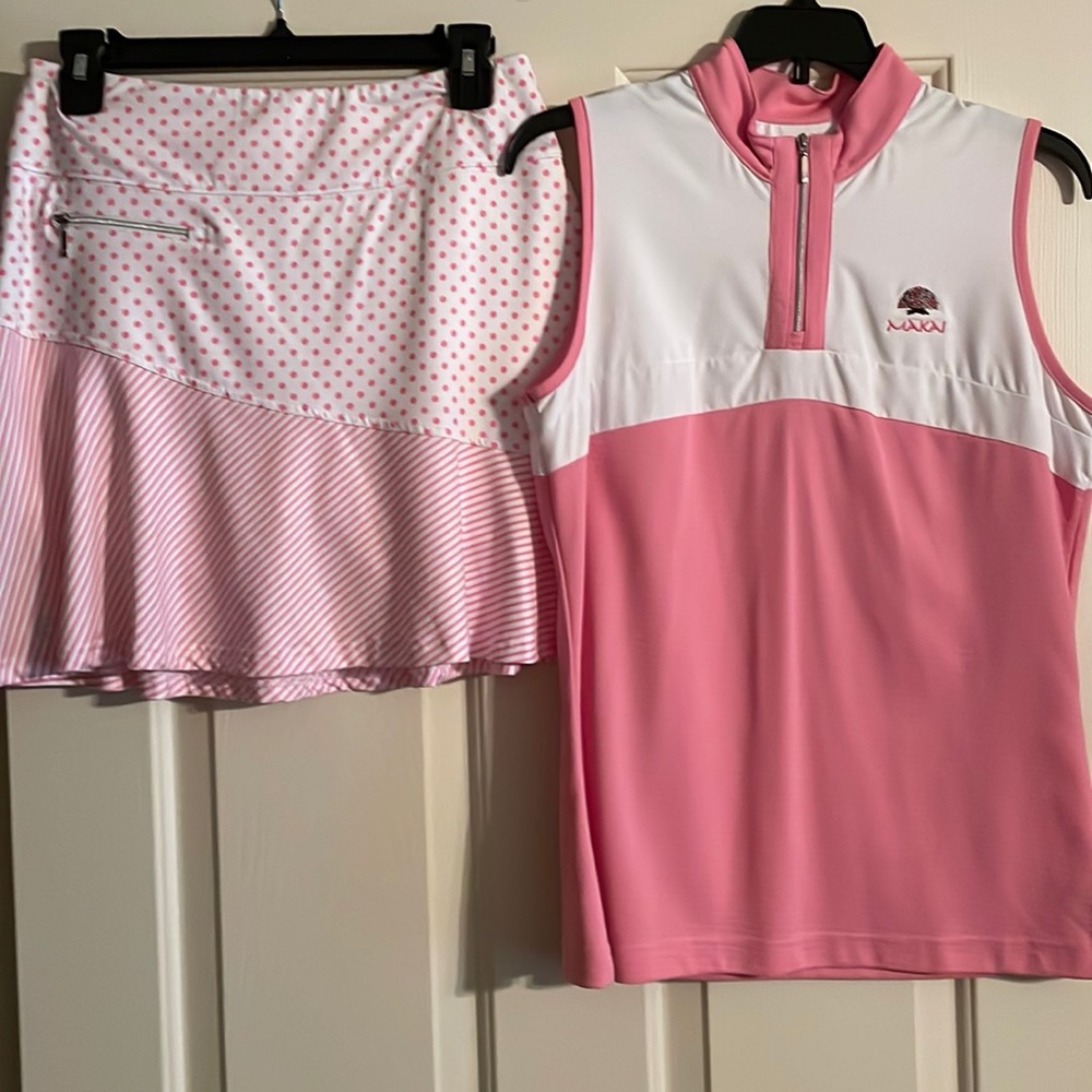 GGblue Luxe sport,Tennis skirt(small)&Tennis shirt(medium),new,never worn.No tag